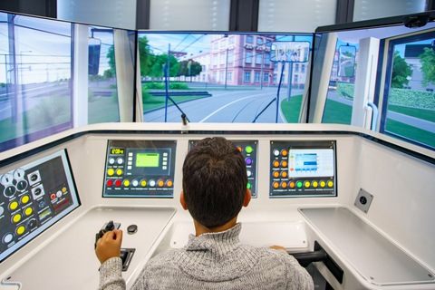rnv: Tag der offenen Tür 2022 Blick in den Fahrsimulator der rnv