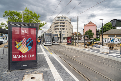 Neue Haltestelle Karlsplatz beim Zwischenstandspressetermin Mai 2025