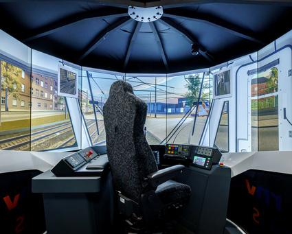 rnv FahrSim Fahrsimulator "Fahrsim" der rnv zur Ausbildung von Stadtbahnfahrerinnen und -fahrern.