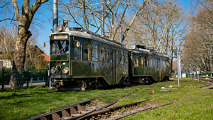 rnv-Eventfahrzeug Salonwagen im Grünen