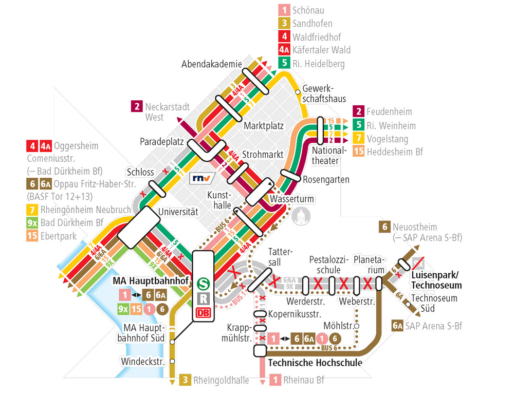 Ausschnitt des Liniennetzplans im Bereich Tattersall während der Sperrung vom 9.11. bis 13.11.2026